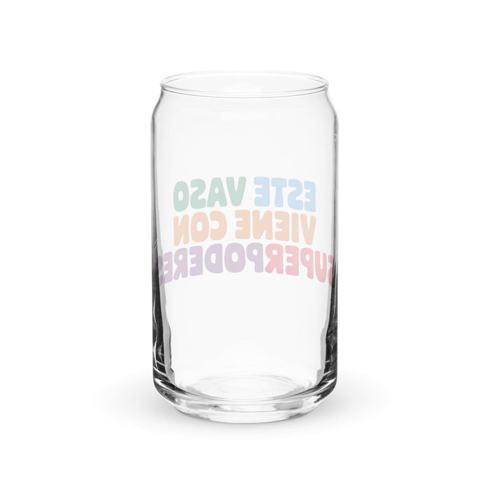 Este Vaso Viene Con Superpoderes Exklusives Kunstwerk Dosenförmiges Glas für Zuhause, Büro, Arbeit, mexikanischer und spanischer Stolz, Geschenktasse, einzigartiges Kalligraphieglas | E8