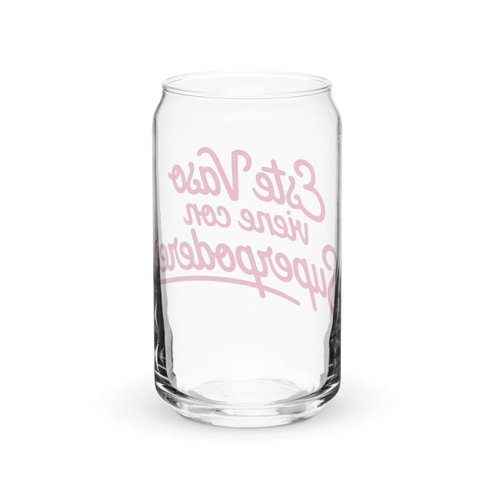 Este Vaso Viene Con Superpoderes Exklusives Kunstwerk, Dosenförmiges Glas, für Zuhause, Büro, Arbeit, mexikanischer und spanischer Stolz, Geschenktasse, einzigartiges Kalligraphieglas | E13