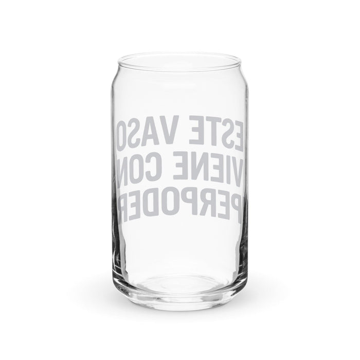 Este Vaso Viene Con Superpoderes Exklusives Kunstwerk, Dosenförmiges Glas, für Zuhause, Büro, Arbeit, mexikanischer und spanischer Stolz, Geschenktasse, einzigartiges Kalligraphieglas | E15