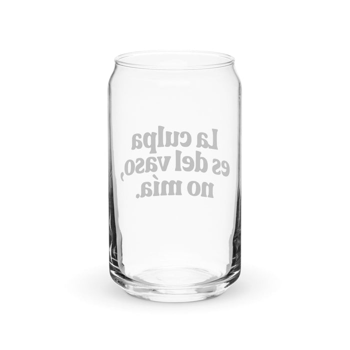 La Culpa Es Del Vaso, No Mía Pièce d'art exclusive en verre en forme de canette Bureau à domicile Travail Tasse cadeau de fierté espagnole mexicaine Verre de calligraphie unique en son genre | L7