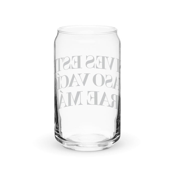 Si Ves Este Vaso Vacío, Trae Más Exclusive Art Piece Can-Shaped Glass Home Office Work Mexican Spanish Pride Gift Cup One-Of-A-Kind Calligraphy Glass | S52