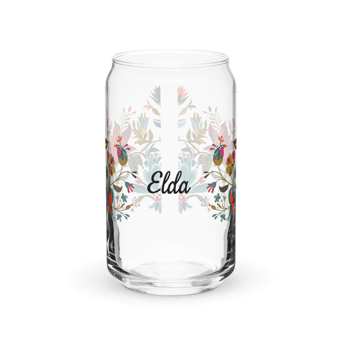 Elda Exclusive Name Art Piece Lattina di Vetro a Forma di Casa Ufficio Lavoro Messicano Orgoglio Spagnolo Regalo Tazza Calligrafia Unica nel Suo Genere Vetro | E12