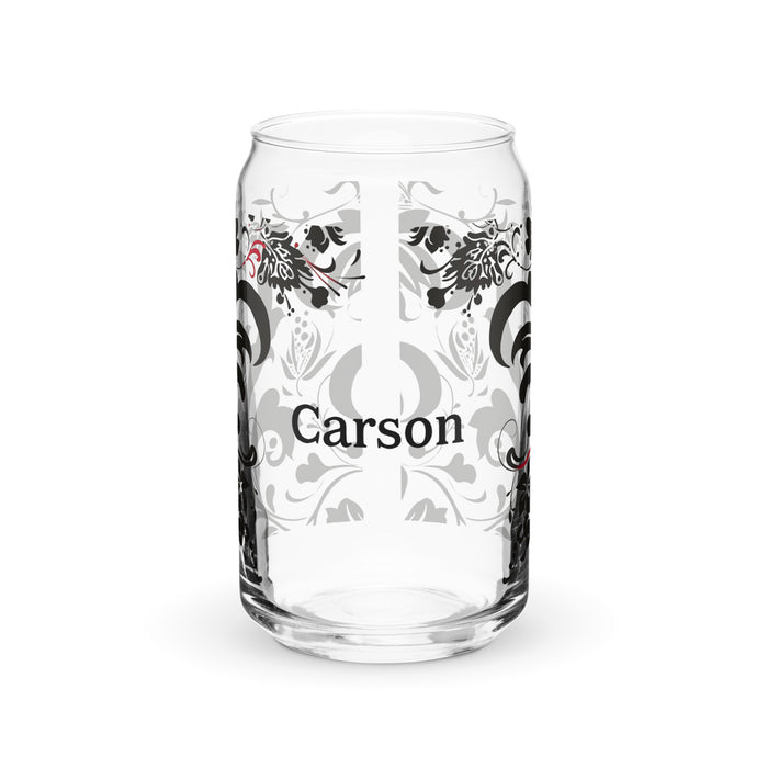 Carson Exclusive Name Art Piece Can-Shaped Glass Home Office Work Mexican Spanish Pride Gift Cup One-Of-A-Kind Calligraphy Glass | C6