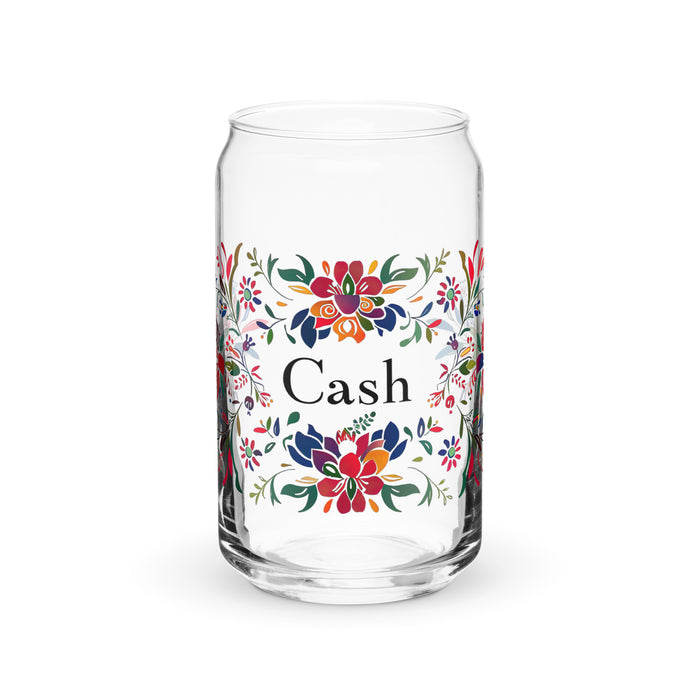 Cash Exclusive Name Art Piece Can-Shaped Glass Home Office Work Mexican Spanish Pride Gift Cup One-Of-A-Kind Calligraphy Glass | C11