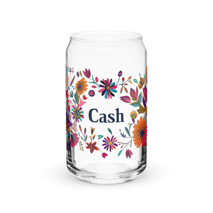 Cash Exclusive Name Art Piece Can-Shaped Glass Home Office Work Mexican Spanish Pride Gift Cup One-Of-A-Kind Calligraphy Glass | C12