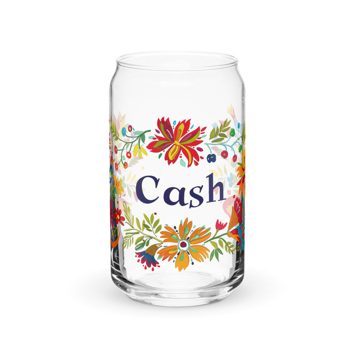 Cash Exclusive Name Art Piece Can-Shaped Glass Home Office Work Mexican Spanish Pride Gift Cup One-Of-A-Kind Calligraphy Glass | C14