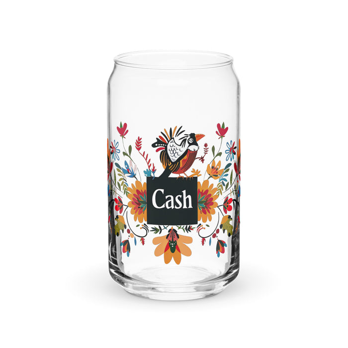 Cash Exclusive Name Art Piece Can-Shaped Glass Home Office Work Mexican Spanish Pride Gift Cup One-Of-A-Kind Calligraphy Glass | C29