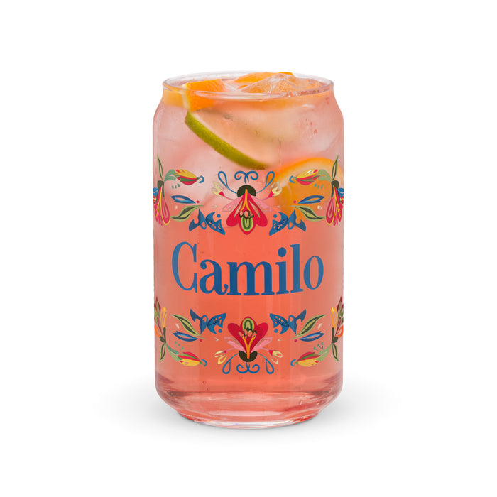 Camilo Exclusive Name Art Piece Can-Shaped Glass Home Office Work Mexican Spanish Pride Gift Cup One-Of-A-Kind Calligraphy Glass | C7