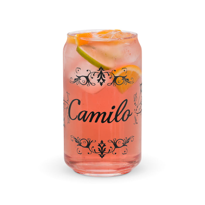 Camilo Exclusive Name Art Piece Can-Shaped Glass Home Office Work Mexican Spanish Pride Gift Cup One-Of-A-Kind Calligraphy Glass | C1