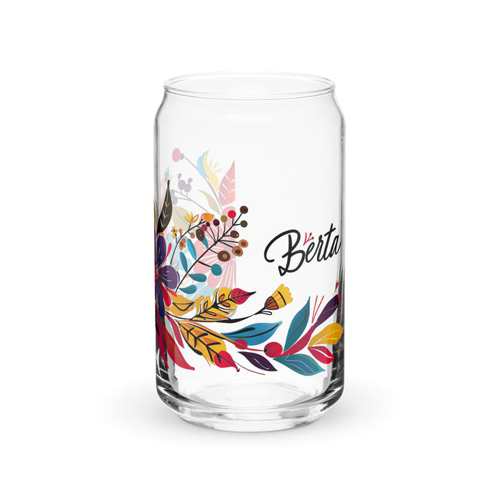 Pièce d'art exclusive Berta en verre en forme de canette pour la maison, le bureau, le travail, la fierté mexicaine et espagnole, tasse cadeau, verre de calligraphie unique en son genre | B25