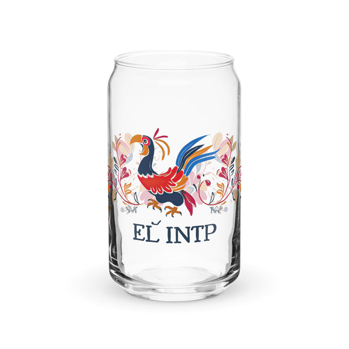 El Intp Exclusive Art Piece Can-Shaped Glass Home Office Work Mexican Spanish Pride Gift Cup One-Of-A-Kind Calligraphy Glass | E1