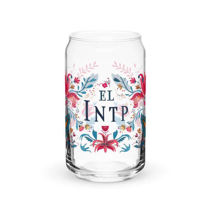 El Intp Exclusive Art Piece Can-Shaped Glass Home Office Work Mexican Spanish Pride Gift Cup One-Of-A-Kind Calligraphy Glass | E5