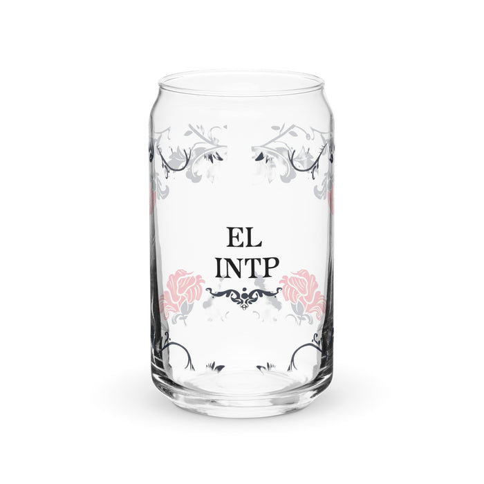 El Intp Exclusive Art Piece Can-Shaped Glass Home Office Work Mexican Spanish Pride Gift Cup One-Of-A-Kind Calligraphy Glass | E6