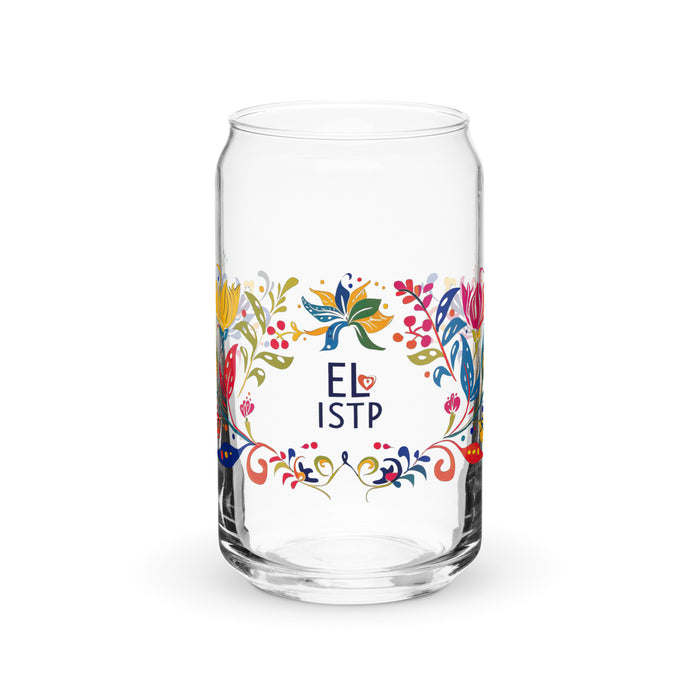 El Istp Exclusive Art Piece Can-Shaped Glass Home Office Work Mexican Spanish Pride Gift Cup One-Of-A-Kind Calligraphy Glass | E4