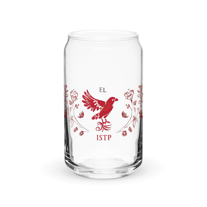 Pieza de arte exclusiva de El Istp, taza de vidrio con forma de lata para el hogar, la oficina, el trabajo, el orgullo mexicano, el regalo, un vaso de vidrio con caligrafía único en su tipo | E6