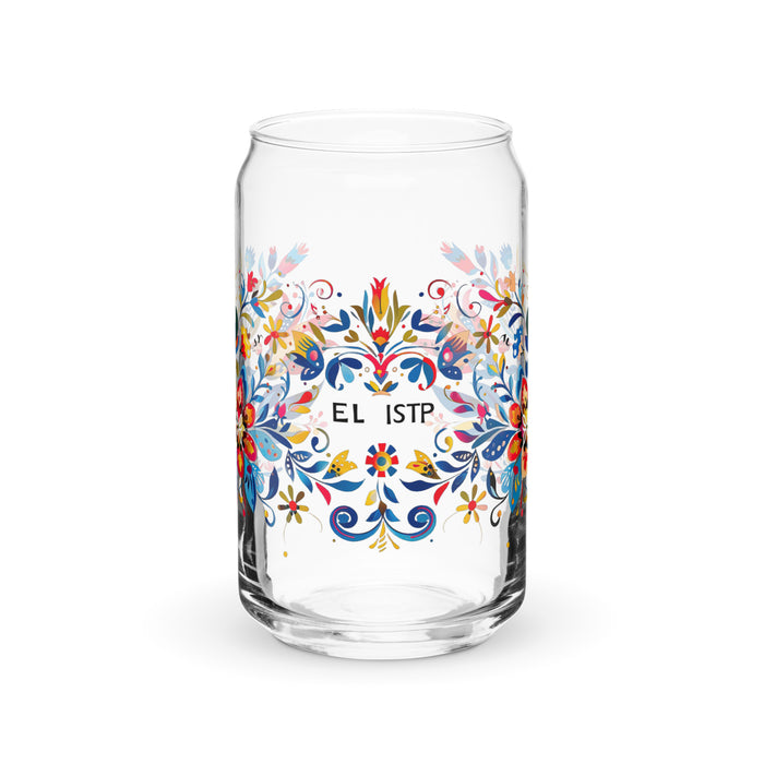 El Istp Exclusive Art Piece Can-Shaped Glass Home Office Work Mexican Spanish Pride Gift Cup One-Of-A-Kind Calligraphy Glass | E8