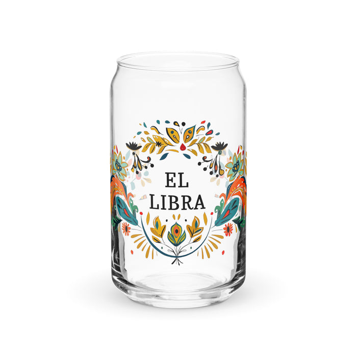 El Libra Exclusive Art Piece Can-Shaped Glass Home Office Work Mexican Spanish Pride Gift Cup One-Of-A-Kind Calligraphy Glass | E2