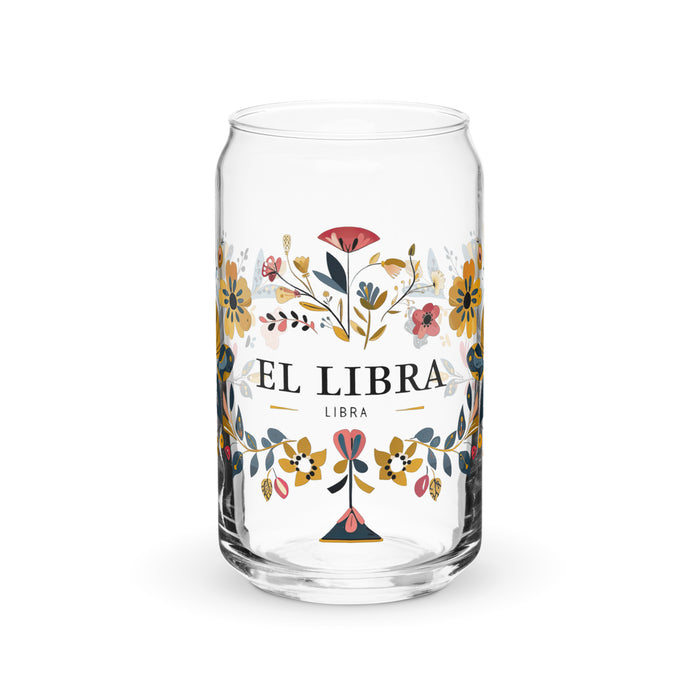 El Libra Exclusive Art Piece Can-Shaped Glass Home Office Work Mexican Spanish Pride Gift Cup One-Of-A-Kind Calligraphy Glass | E9