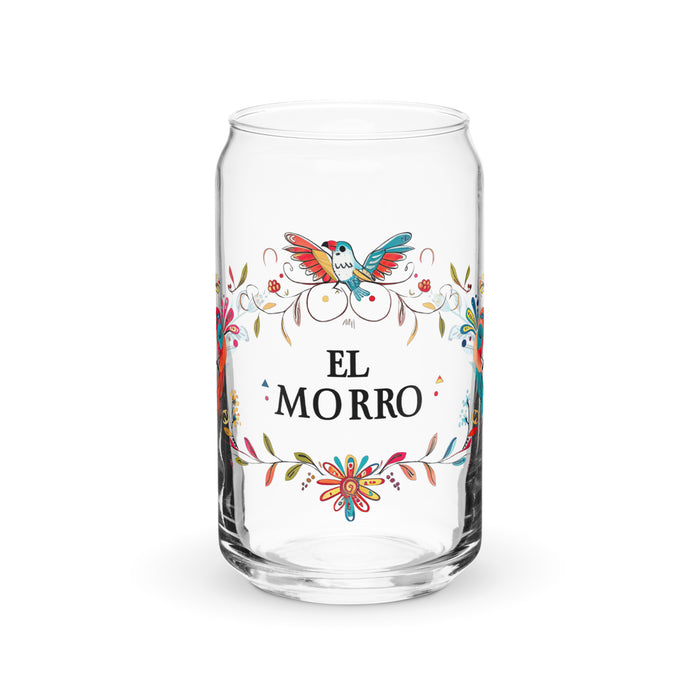 El Morro Exclusive Art Piece Can-Shaped Glass Home Office Work Mexican Spanish Pride Gift Cup One-Of-A-Kind Calligraphy Glass | E1