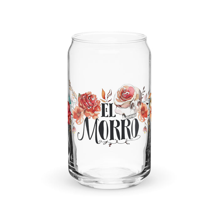 El Morro Exclusive Art Piece Can-Shaped Glass Home Office Work Mexican Spanish Pride Gift Cup One-Of-A-Kind Calligraphy Glass | E2