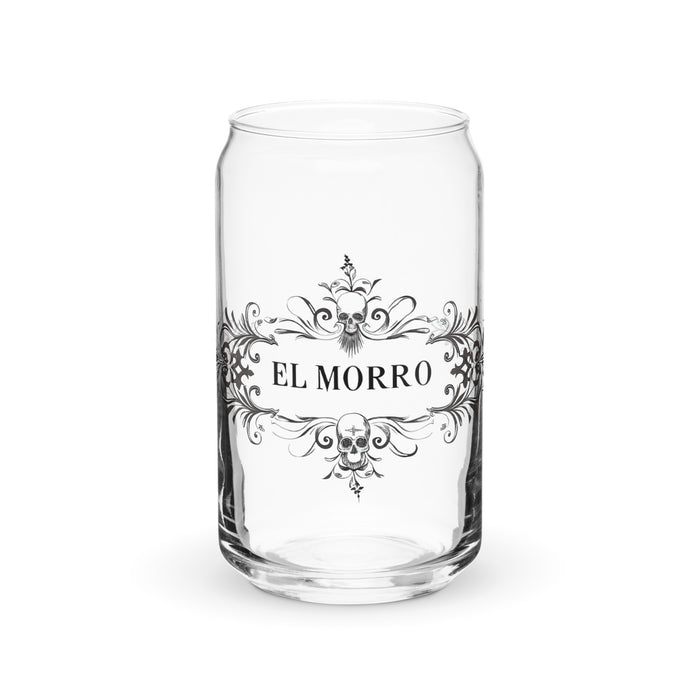 El Morro Exclusive Art Piece Can-Shaped Glass Home Office Work Mexican Spanish Pride Gift Cup One-Of-A-Kind Calligraphy Glass | E5