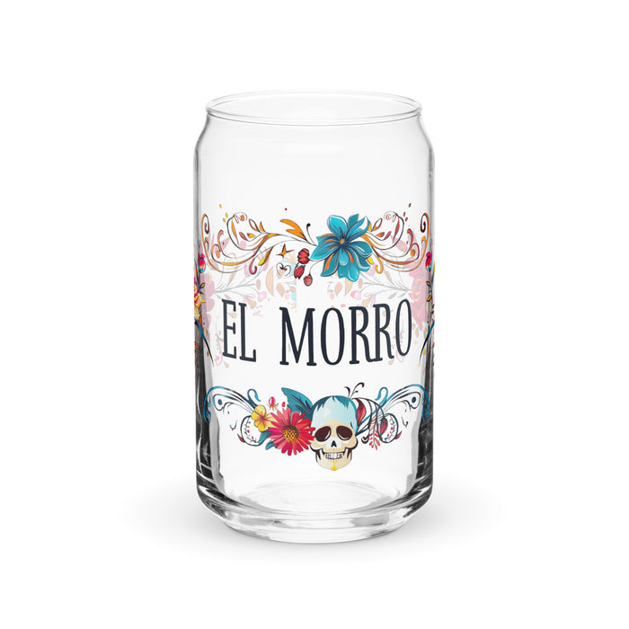 Pieza de arte exclusiva de El Morro, vaso de vidrio con forma de lata, regalo para el hogar, la oficina, el trabajo, el orgullo mexicano y español, vaso de vidrio con caligrafía única en su tipo | E6