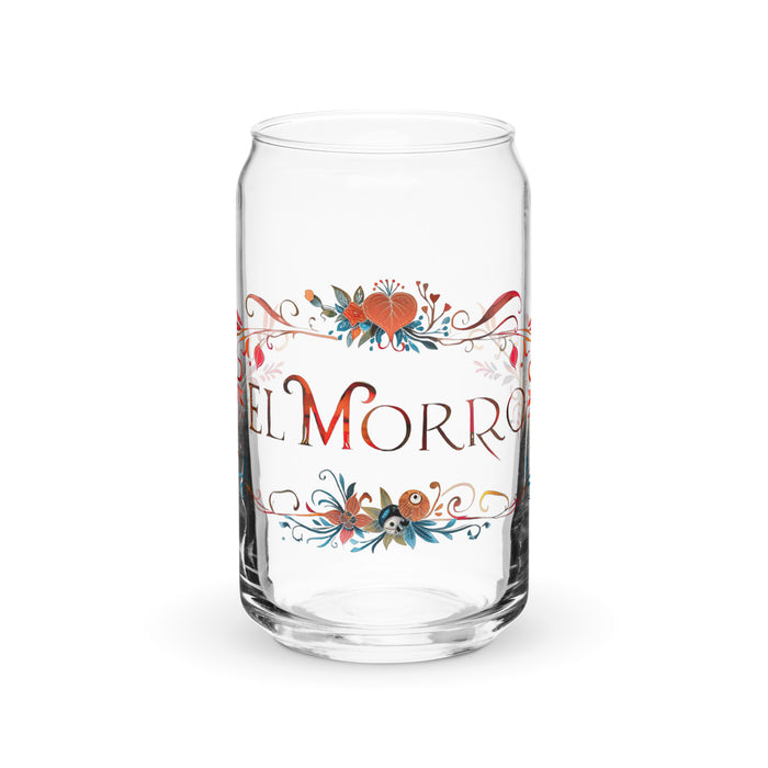 El Morro Exclusive Art Piece Can-Shaped Glass Home Office Work Mexican Spanish Pride Gift Cup One-Of-A-Kind Calligraphy Glass | E8