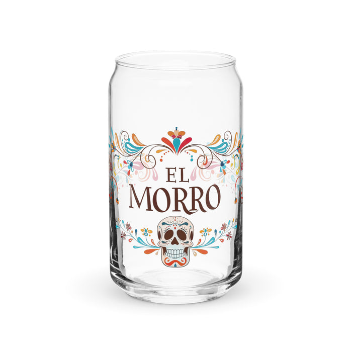 El Morro Exclusive Art Piece Can-Shaped Glass Home Office Work Mexican Spanish Pride Gift Cup One-Of-A-Kind Calligraphy Glass | E9