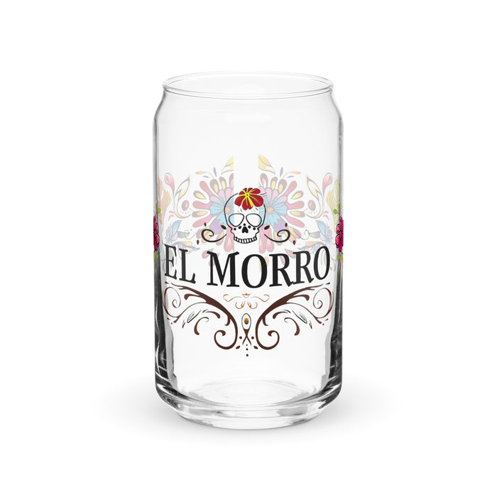 El Morro Exclusive Art Piece Can-Shaped Glass Home Office Work Mexican Spanish Pride Gift Cup One-Of-A-Kind Calligraphy Glass | E10