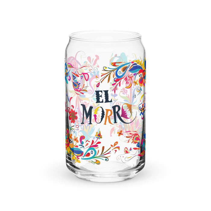 El Morro Exclusive Art Piece Can-Shaped Glass Home Office Work Mexican Spanish Pride Gift Cup One-Of-A-Kind Calligraphy Glass | E11