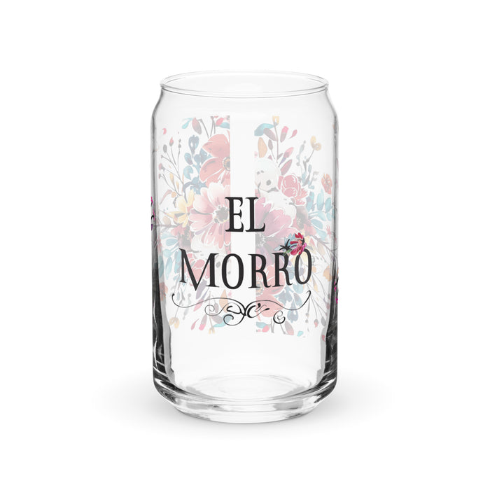 El Morro Exclusive Art Piece Can-Shaped Glass Home Office Work Mexican Spanish Pride Gift Cup One-Of-A-Kind Calligraphy Glass | E12