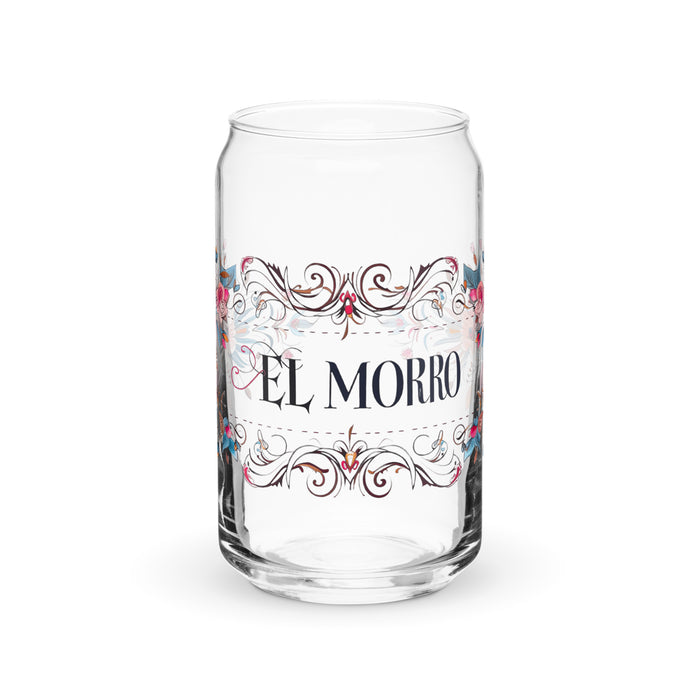 El Morro Exclusive Art Piece Can-Shaped Glass Home Office Work Mexican Spanish Pride Gift Cup One-Of-A-Kind Calligraphy Glass | E16