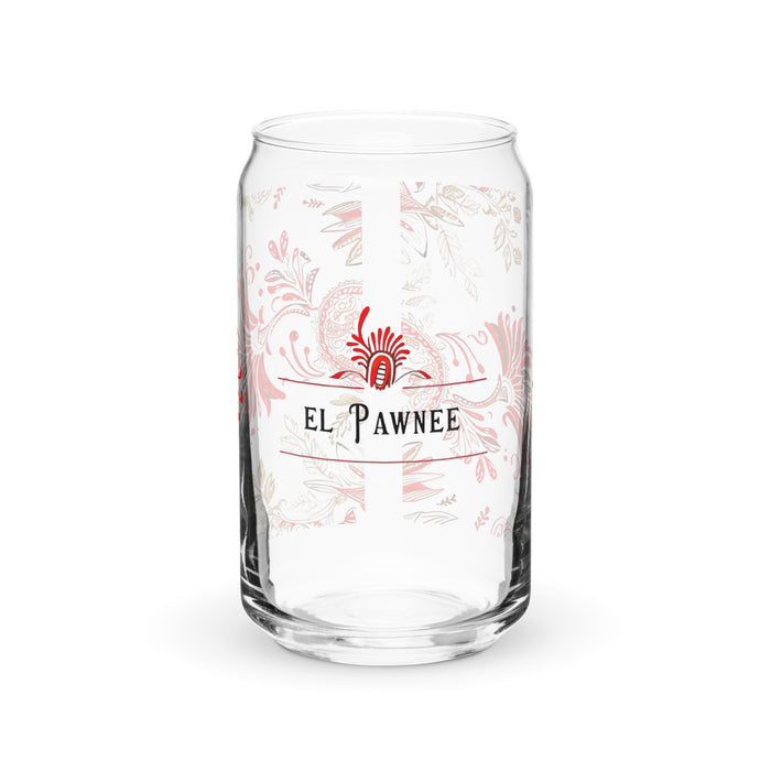 El Pawnee Exclusive Art Piece Can-Shaped Glass Home Office Work Mexican Spanish Pride Gift Cup One-Of-A-Kind Calligraphy Glass | E3