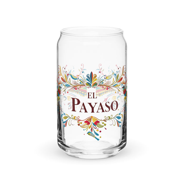 El Payaso Exclusive Art Piece Can-Shaped Glass Home Office Work Mexican Spanish Pride Gift Cup One-Of-A-Kind Calligraphy Glass | E10