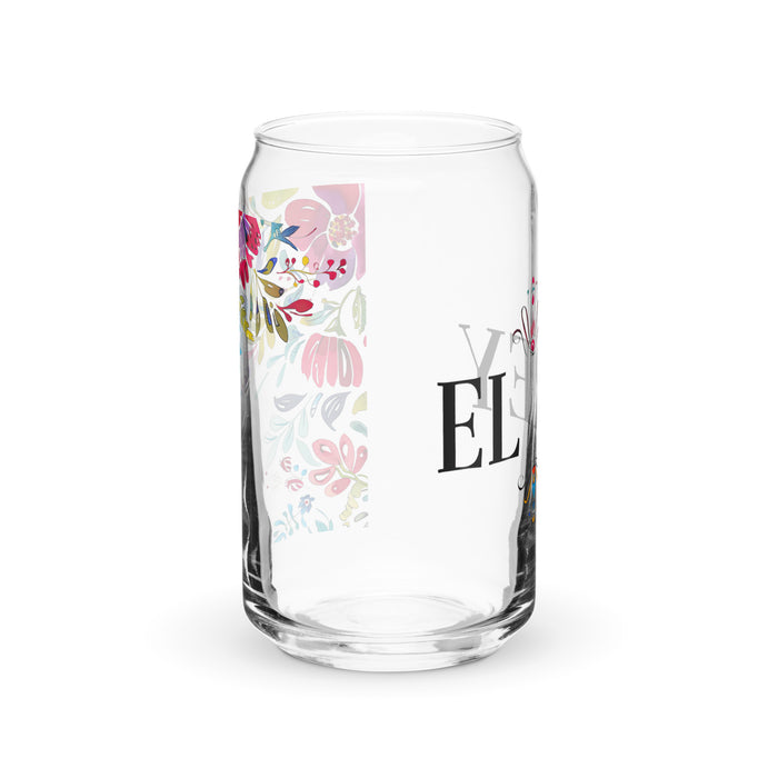 El Rey Exclusive Art Piece Can-Shaped Glass Home Office Work Mexican Spanish Pride Gift Cup One-Of-A-Kind Calligraphy Glass | E7