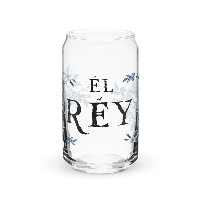 El Rey Exclusive Art Piece Can-Shaped Glass Home Office Work Mexican Spanish Pride Gift Cup One-Of-A-Kind Calligraphy Glass | E8