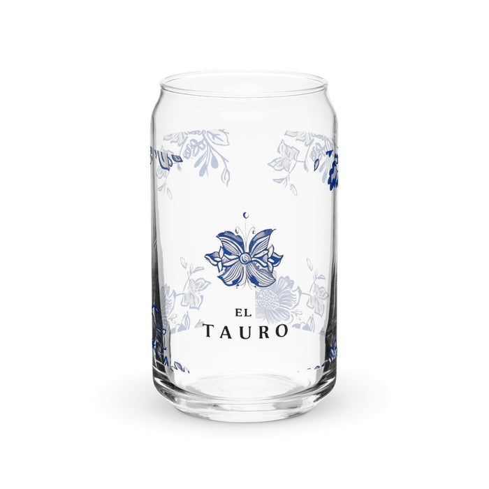 El Tauro Exclusive Art Piece Can-Shaped Glass Home Office Work Mexican Spanish Pride Gift Cup One-Of-A-Kind Calligraphy Glass | E5