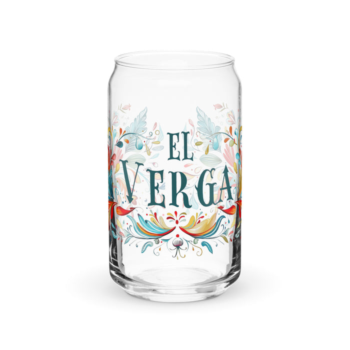 El Verga Exclusive Art Piece Can-Shaped Glass Home Office Work Mexican Spanish Pride Gift Cup One-Of-A-Kind Calligraphy Glass | E1