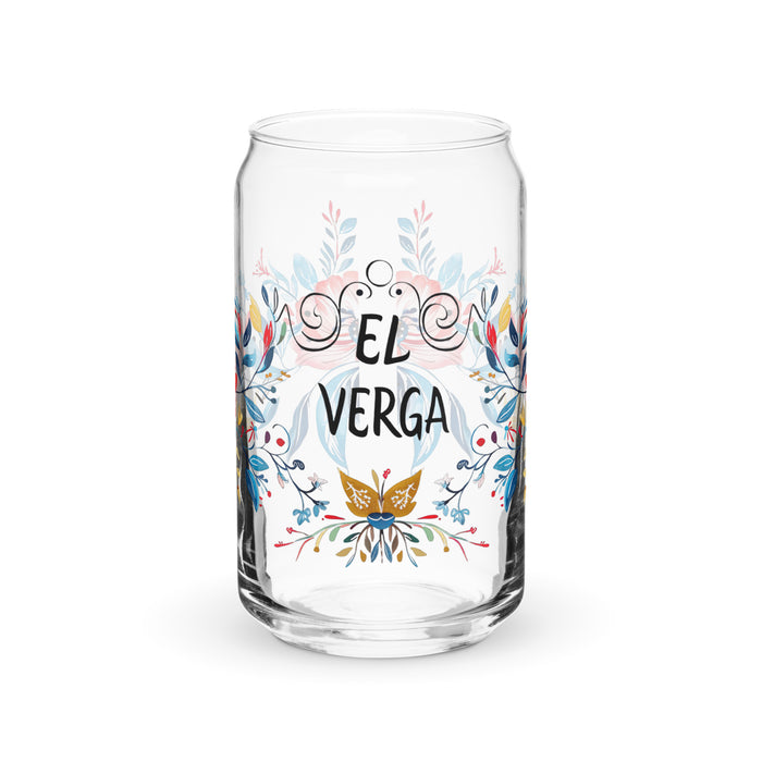 El Verga Exclusive Art Piece Can-Shaped Glass Home Office Work Mexican Spanish Pride Gift Cup One-Of-A-Kind Calligraphy Glass | E13