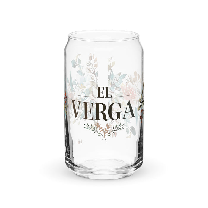 El Verga Exclusive Art Piece Can-Shaped Glass Home Office Work Mexican Spanish Pride Gift Cup One-Of-A-Kind Calligraphy Glass | E17