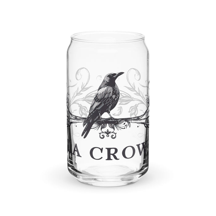 La Crow Exclusive Art Piece Can-Shaped Glass Home Office Work Mexican Spanish Pride Gift Cup One-Of-A-Kind Calligraphy Glass | L2