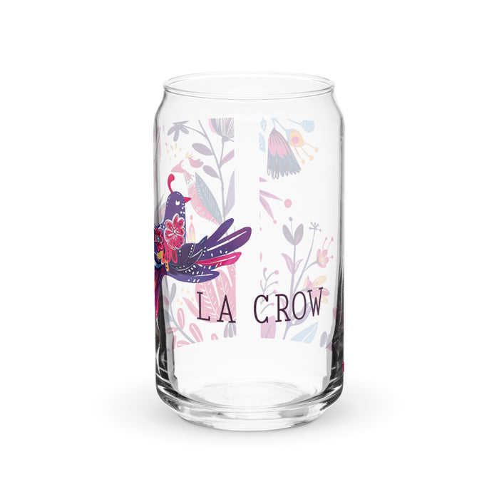 La Crow Exclusive Art Piece Can-Shaped Glass Home Office Work Mexican Spanish Pride Gift Cup One-Of-A-Kind Calligraphy Glass | L3