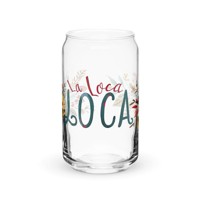 La Loca Exclusive Art Piece Can-Shaped Glass Home Office Work Mexican Spanish Pride Gift Cup One-Of-A-Kind Calligraphy Glass | L15