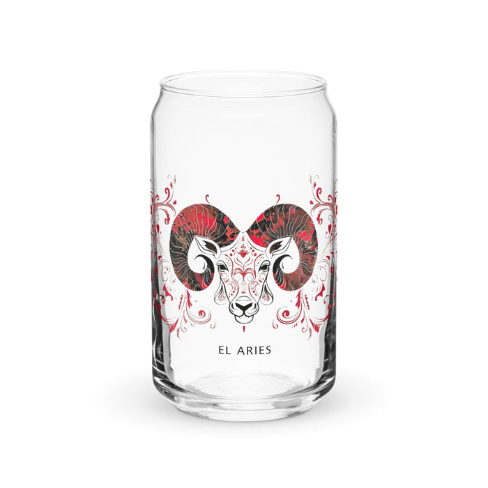 Pieza de arte exclusiva de El Aries, vaso de vidrio con forma de lata, regalo para el hogar, la oficina, el trabajo, el orgullo mexicano, vaso de vidrio con caligrafía única en su tipo | E10