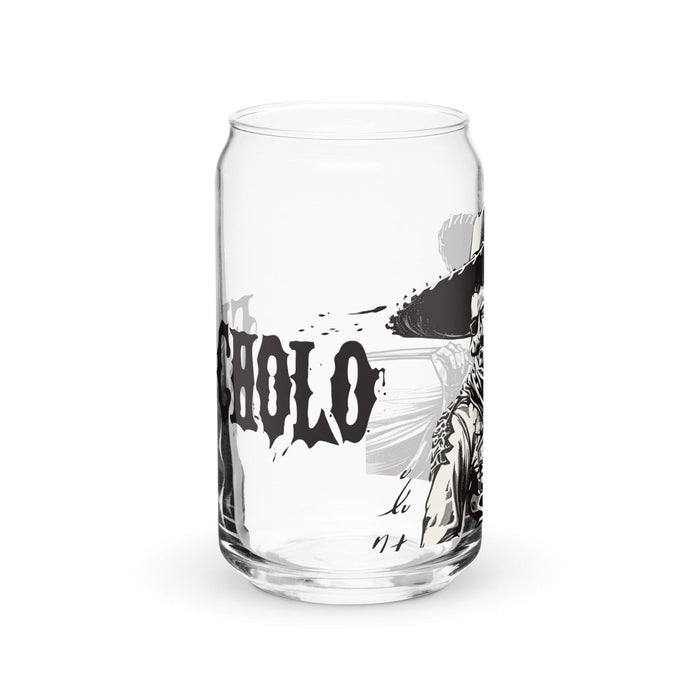 Pieza de arte exclusiva de El Cholo, taza de vidrio con forma de lata para el hogar, la oficina, el trabajo, el orgullo mexicano, el regalo, vaso de vidrio con caligrafía única en su tipo | E8