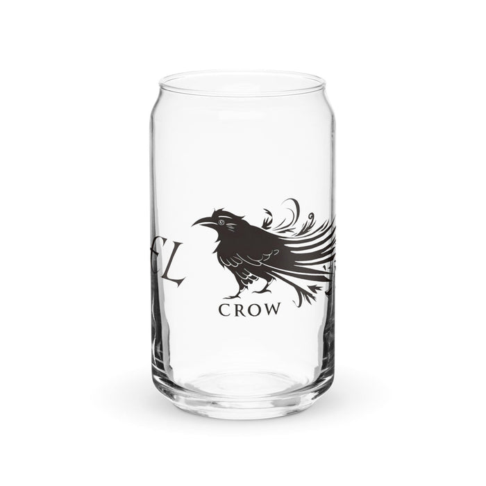 El Crow Exclusive Art Piece Can-Shaped Glass Home Office Work Mexican Spanish Pride Gift Cup One-Of-A-Kind Calligraphy Glass | E13