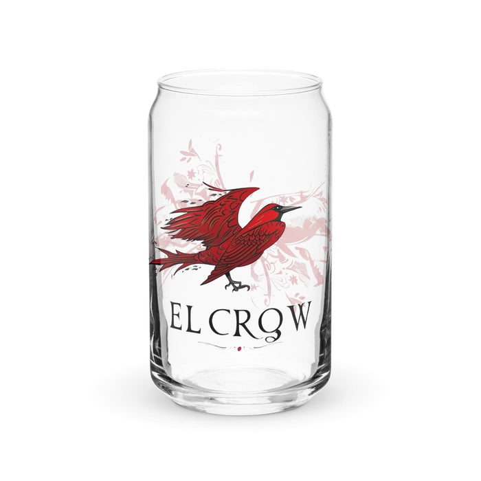 El Crow Exclusive Art Piece Can-Shaped Glass Home Office Work Mexican Spanish Pride Gift Cup One-Of-A-Kind Calligraphy Glass | E15