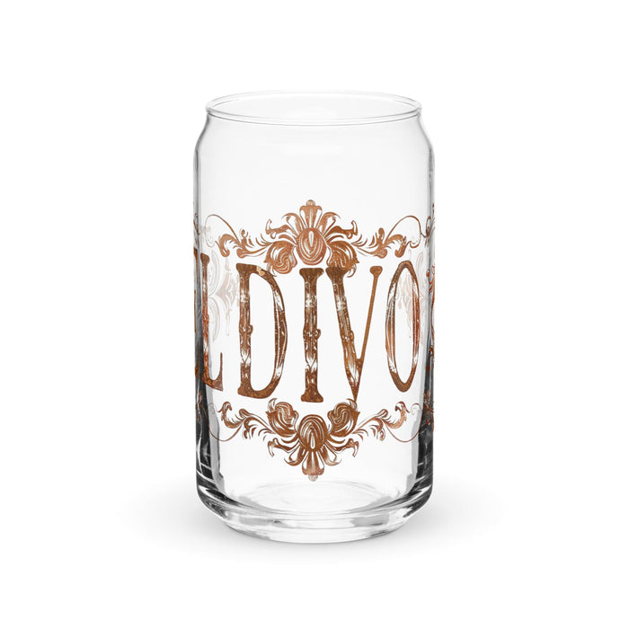 El Divo Exclusive Art Piece Can-Shaped Glass Home Office Work Mexican Spanish Pride Gift Cup One-Of-A-Kind Calligraphy Glass | E13