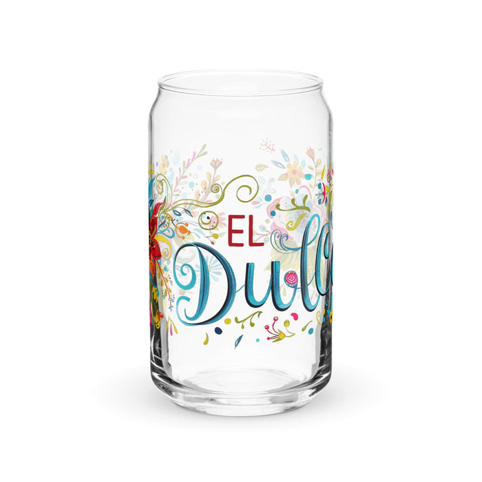 El Dulce Exclusive Art Piece Can-Shaped Glass Home Office Work Mexican Spanish Pride Gift Cup One-Of-A-Kind Calligraphy Glass | E12