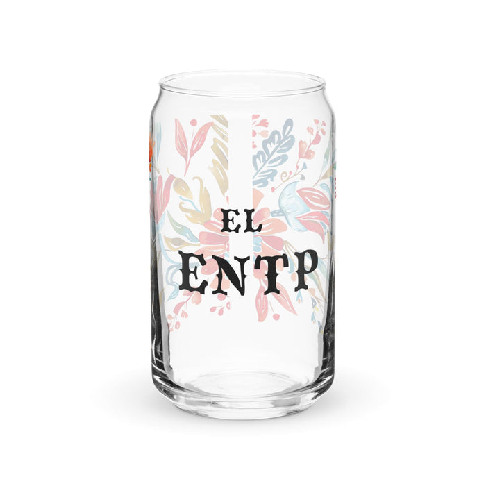 El Entp Exclusive Art Piece Can-Shaped Glass Home Office Work Mexican Spanish Pride Gift Cup One-Of-A-Kind Calligraphy Glass | E10